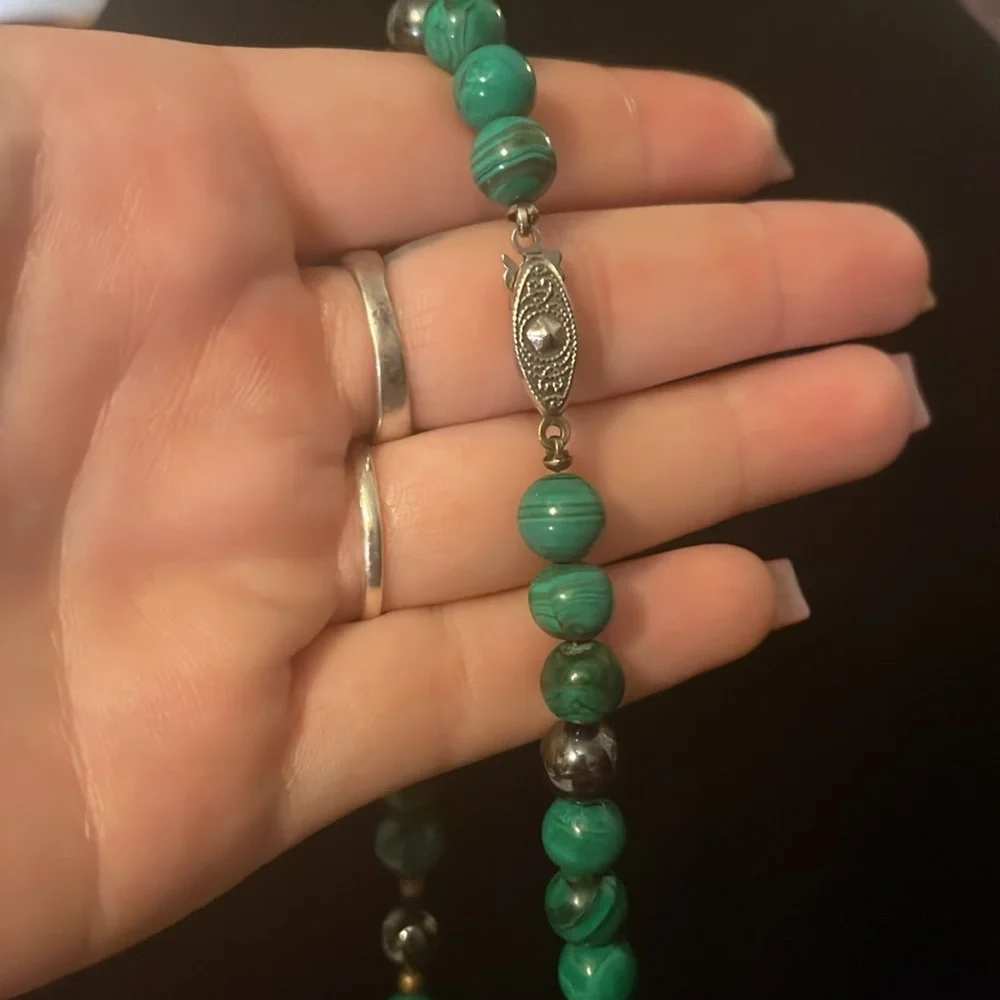 Vintage Malachite & Hematite necklace - Picture 4 of 4